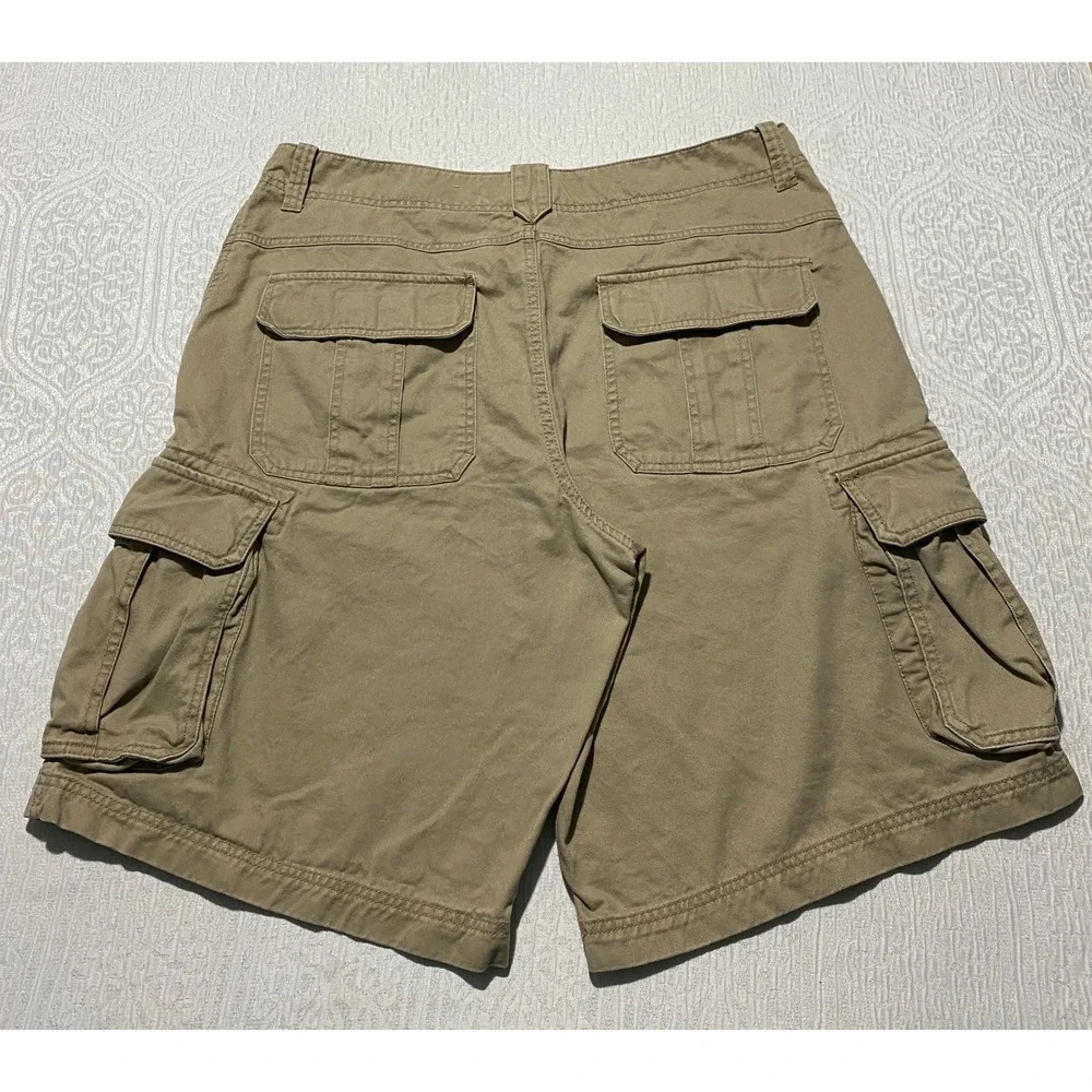 Canyon River Blues Mens Khaki Cargo Shorts Sz 36‎ Cotton Relaxed Fit Tan Utility